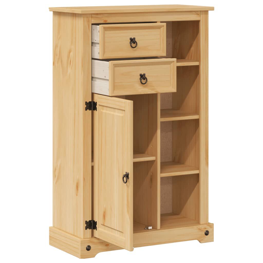 vidaXL Ντουλάπι Μπάνιου Corona 70x33x110 εκ. από Μασίφ Ξύλο Πεύκου