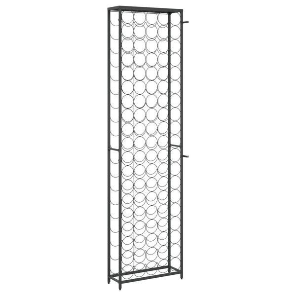 vidaXL Ραφιέρα Κρασιών 95 Μπουκ. Μαύρη 54x18x200εκ Σφυρήλατο Σίδερο