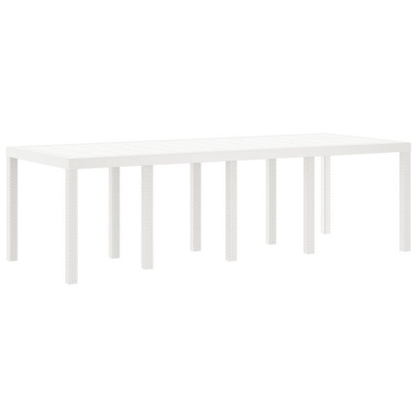 vidaXL Τραπέζι Κήπου Λευκό 250x100x73 εκ. Πολυ Ράττον