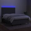 vidaXL &Kappa;&rho;&epsilon;&beta;ά&tau;&iota; Boxspring &mu;&epsilon; &Sigma;&tau;&rho;ώ&mu;&alpha; & LED &Sigma;&kappa;.&Gamma;&kappa;&rho;&iota; 140x200 &epsilon;&kappa; &Upsilon;&phi;&alpha;&sigma;&mu;ά&tau;&iota;&nu;&omicron;