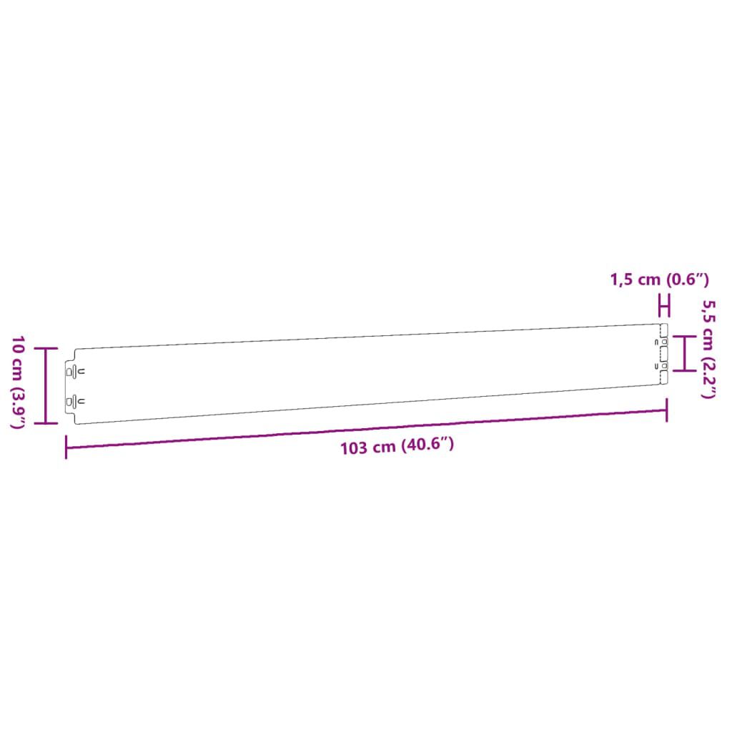 vidaXL Μπορντούρες Γκαζόν 10τεμ Ανθρακί 10x103εκ Ατσάλι Σκληρυθέν Αέρα