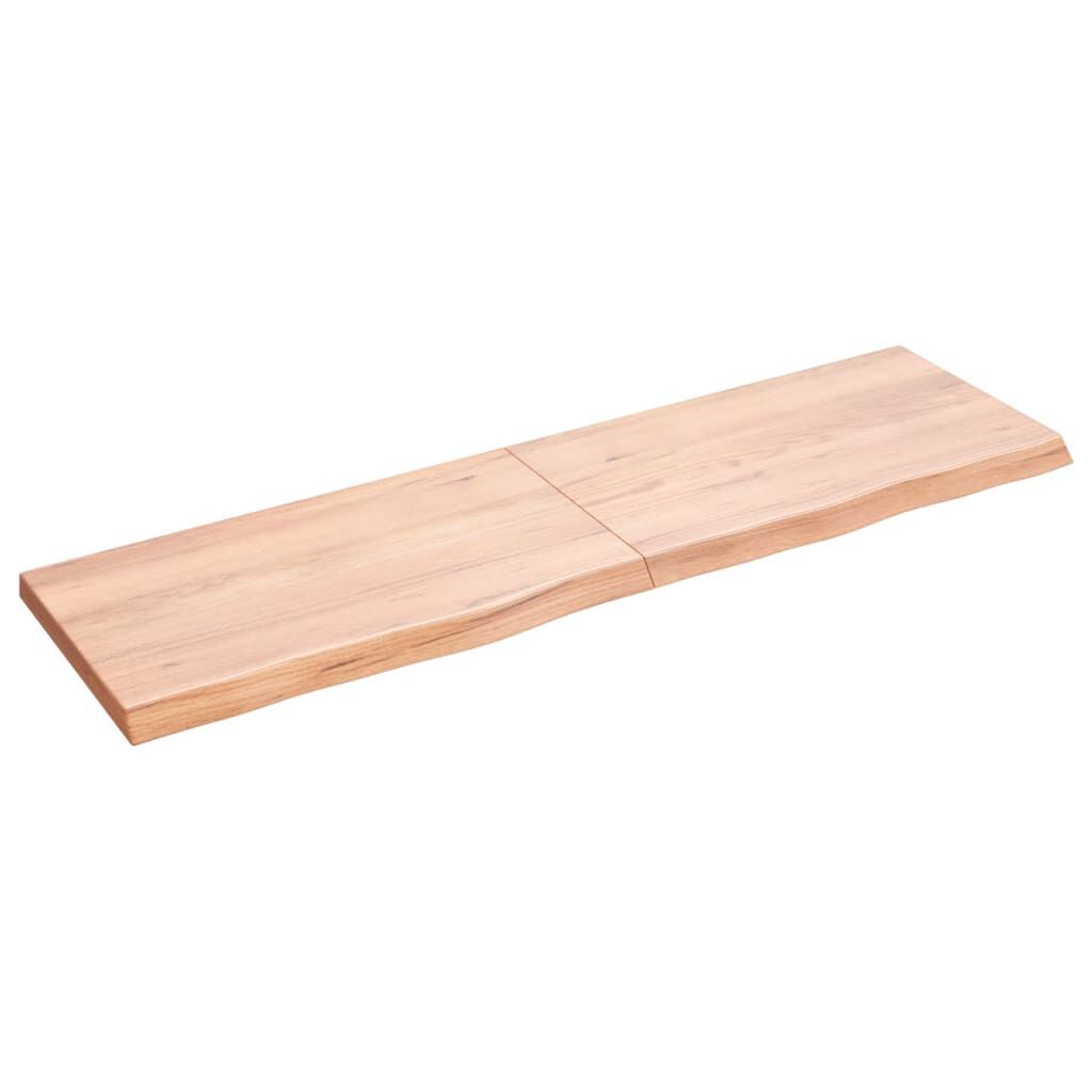 vidaXL Επιφ Τραπεζιού Αν Καφέ 140x40x(2-4)εκ. Επεξ. Μασίφ Ξύλο Δρυός