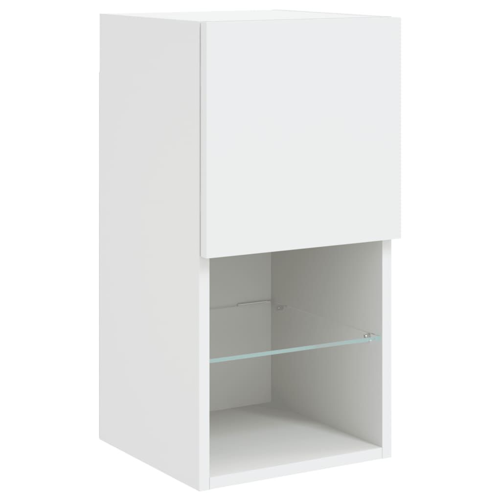 vidaXL Έπιπλα Τοίχου Τηλεόρασης 8 τεμ LED Λευκά από Επεξεργασμένο Ξύλο