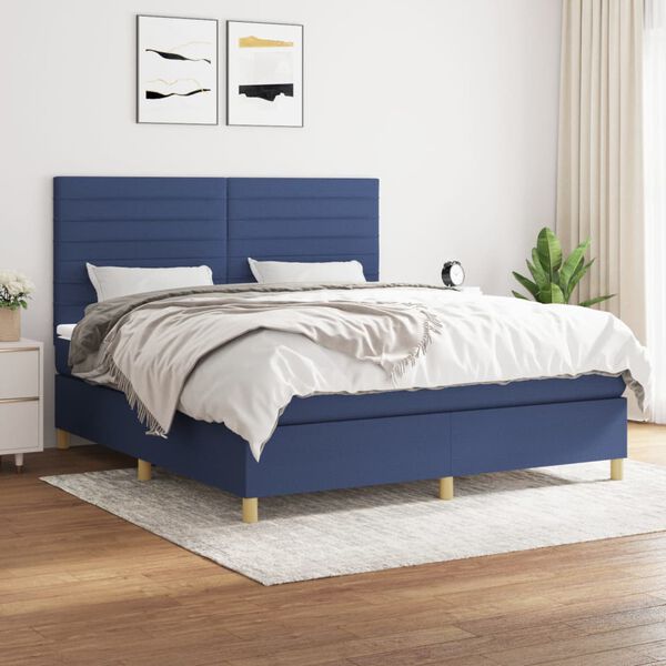 vidaXL &Kappa;&rho;&epsilon;&beta;ά&tau;&iota; Boxspring &mu;&epsilon; &Sigma;&tau;&rho;ώ&mu;&alpha; &Mu;&pi;&lambda;&epsilon; 180x200 &epsilon;&kappa;. &Upsilon;&phi;&alpha;&sigma;&mu;ά&tau;&iota;&nu;&omicron;