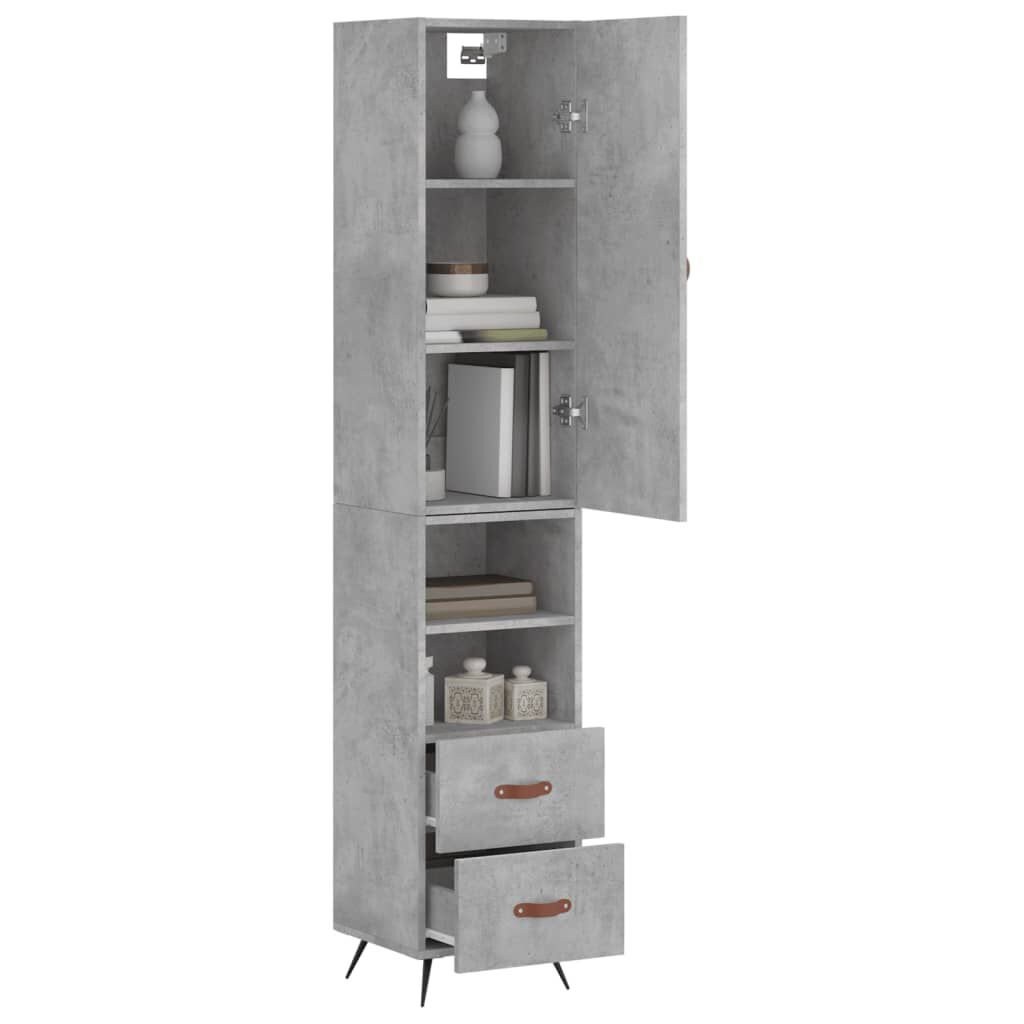 vidaXL Ντουλάπι Γκρι Σκυροδέματος 34,5x34x180 εκ. Επεξεργασμένο Ξύλο