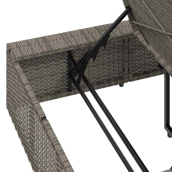 vidaXL Ξαπλώστρα με αιωρούμενο μαξιλάρι Γκρι Poly Rattan