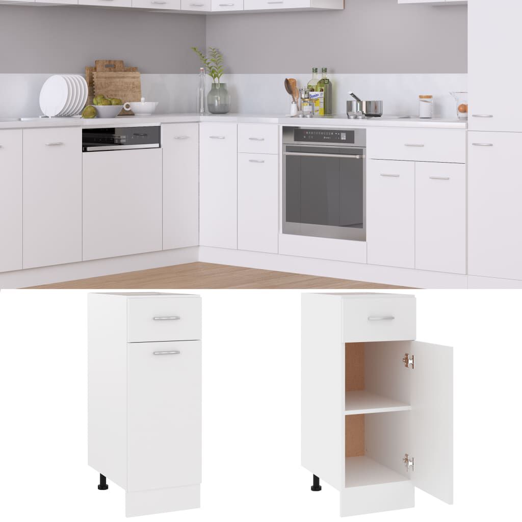 vidaXL Ντουλάπι με Συρτάρι Lyon Λευκό 30x46x81,5 εκ. Επεξ. Ξύλο
