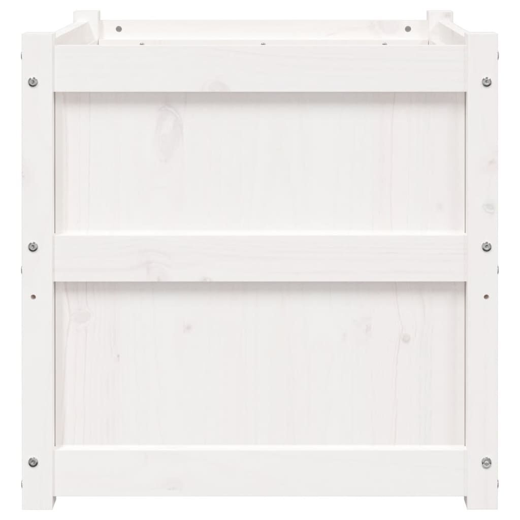 vidaXL Ζαρντινιέρα Λευκή 60 x 60 x 60 εκ. από Μασίφ Ξύλο Πεύκου