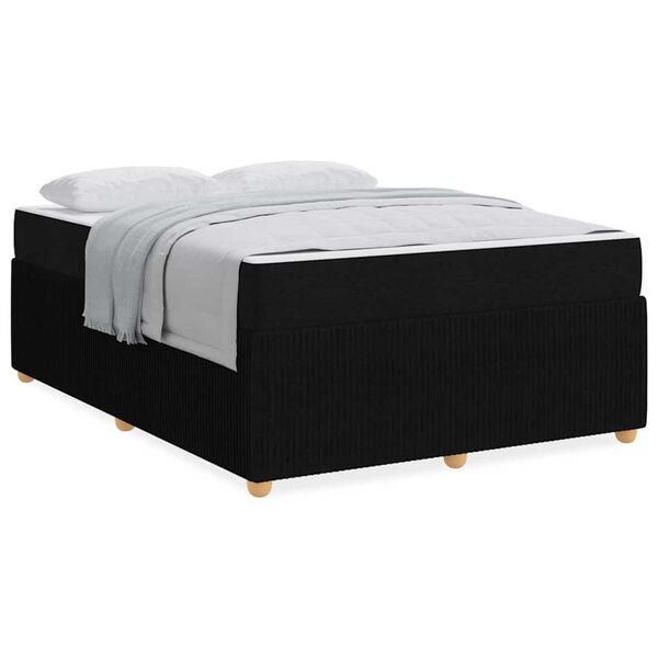 vidaXL Σκελετός κρεβατιού με στρώμα Μαύρο 160 x 200 cm ύφασμα