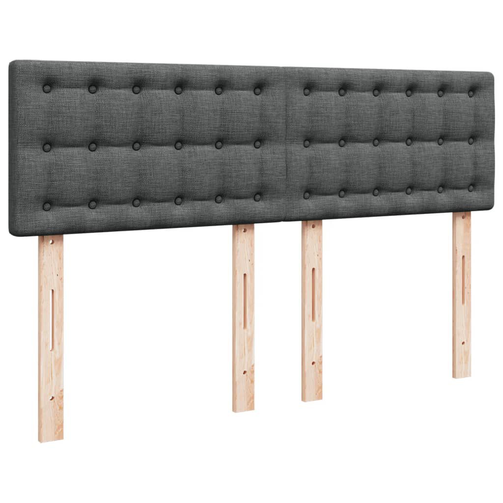 vidaXL Κρεβάτι Boxspring με Στρώμα Σκούρο Γκρι 140x190 εκ. Υφασμάτινο