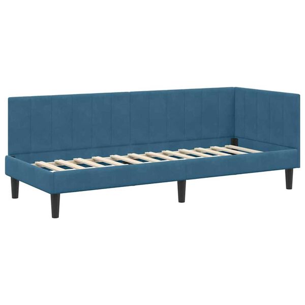 vidaXL Κρεβάτι Γωνίας με κεφαλάρι Μπλε 80 x 200 cm Βελούδο