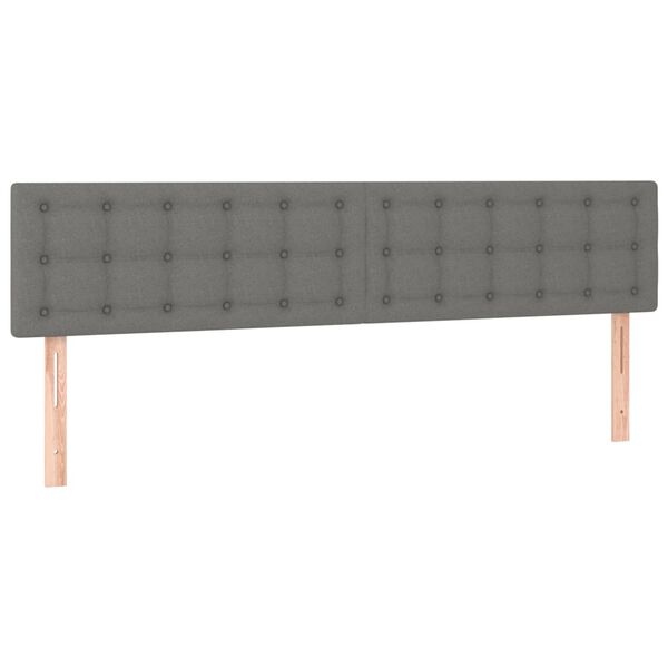 vidaXL Κρεβάτι Boxspring με Στρώμα & LED Σκ.Γκρι 180x200 εκ Υφασμάτινο