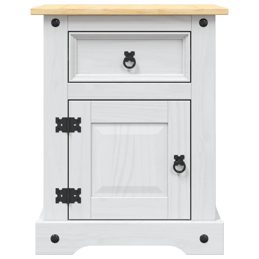 vidaXL Κομοδίνο Μεξικάνικο Στιλ Corona Λευκό 53x39x67 εκ. Ξύλο Πεύκου