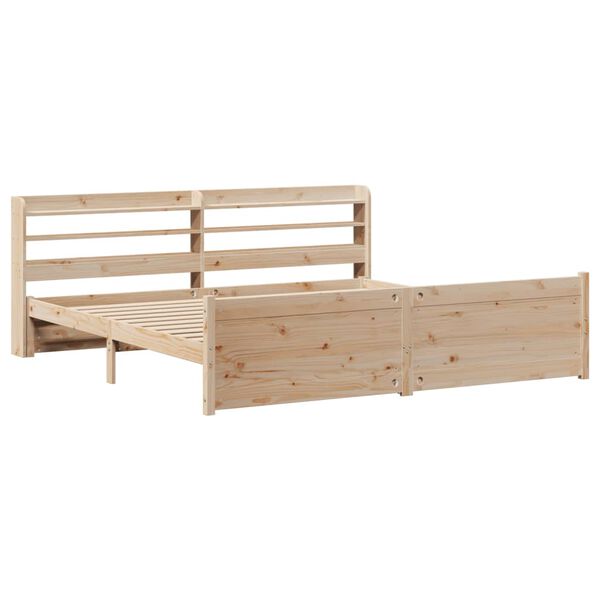 vidaXL Πλαίσιο Κρεβατιού με Κεφαλάρι 180x200 εκ. από Μασίφ Ξύλο Πεύκου