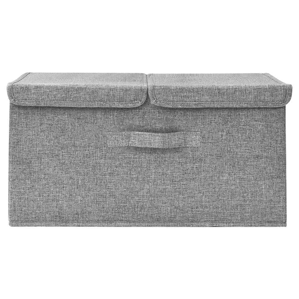 vidaXL Κουτί Αποθήκευσης Γκρι 50 x 30 x 25 εκ. Υφασμάτινο