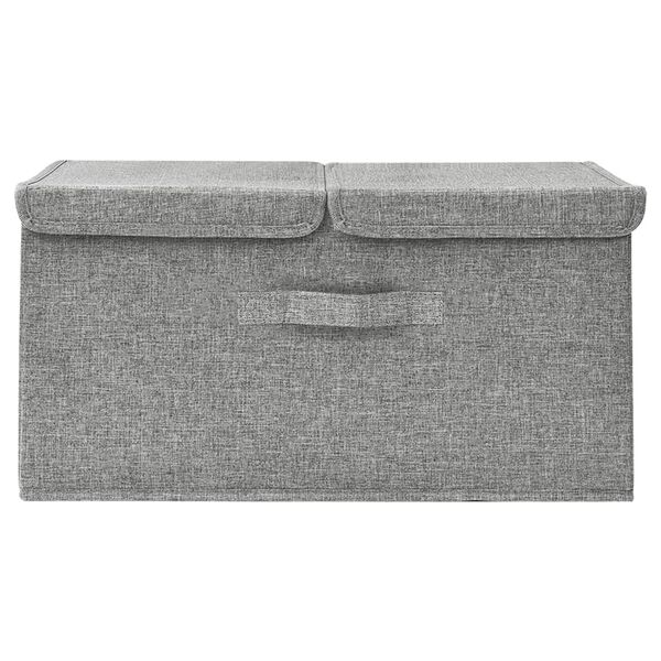 vidaXL Κουτί Αποθήκευσης Γκρι 50 x 30 x 25 εκ. Υφασμάτινο