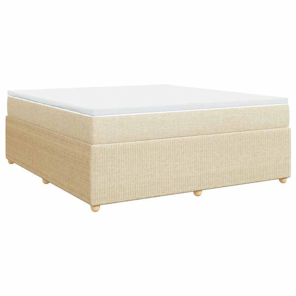 vidaXL Κρεβάτι Boxspring με Στρώμα Κρεμ 180x200 εκ. Υφασμάτινο