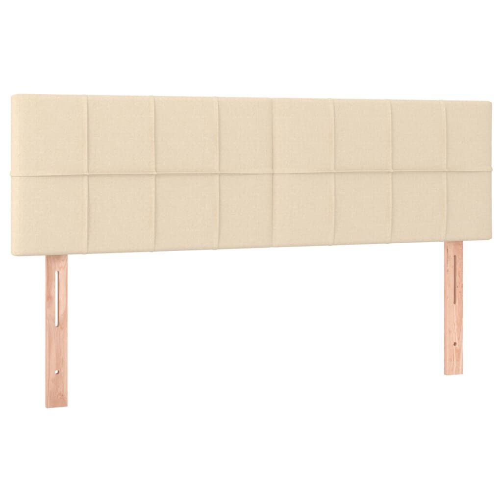 vidaXL Κρεβάτι Boxspring με Στρώμα Κρεμ 140x190 εκ. Υφασμάτινο