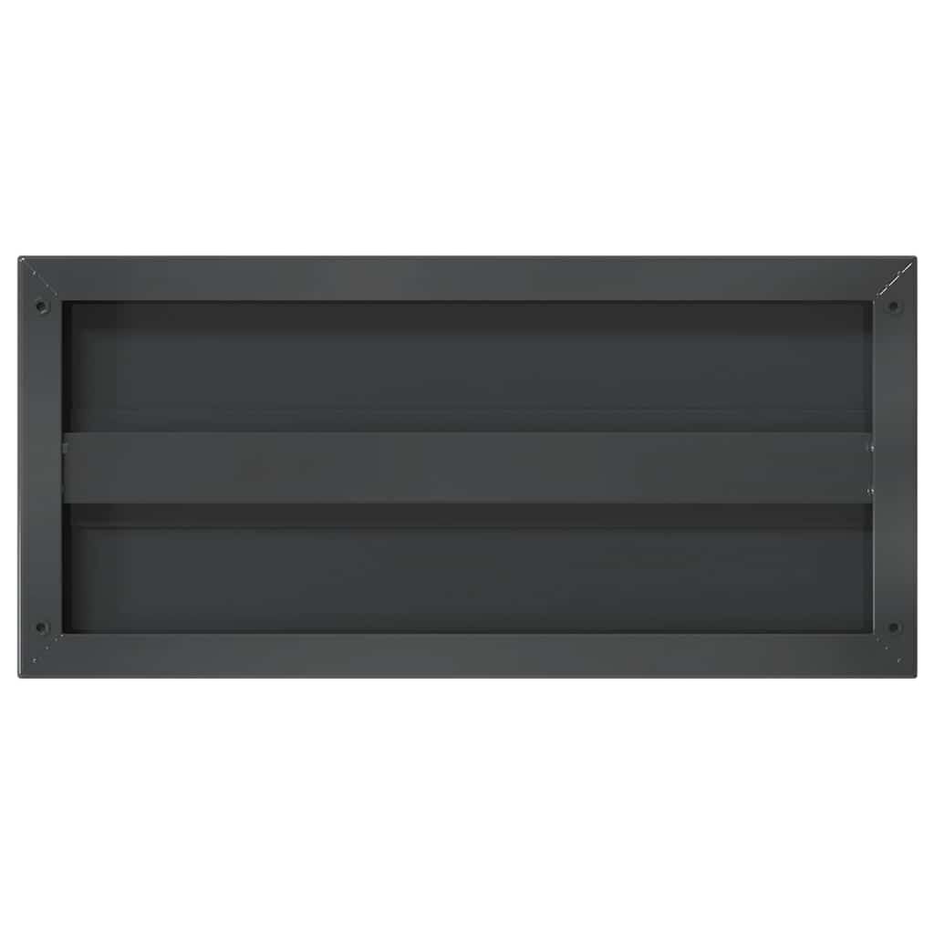 vidaXL Ράφια Τοίχου 2 τεμ. Μαύρο 50x23,5x3 εκ. Ανοξείδωτο Ατσάλι
