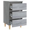 vidaXL Κομοδίνα 2 τεμ. Γκρι Sonoma 40x35x69 εκ. με Μασίφ Ξύλινα Πόδια