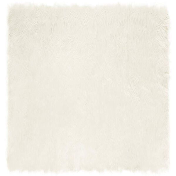 vidaXL Ψεύτικο Δέρμα Προβάτου Χαλί Λευκό 120 x 120 cm Πολυεστέρας