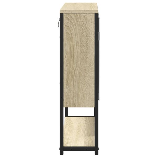 vidaXL Καθρέφτης Μπάνιου Ντουλάπι Sonoma Δρυς 60x16x60 εκ. Επεξ. Ξύλο