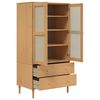 vidaXL Ντουλάπα SENJA Καφέ / Ρατάν 90 x 55 x 175 εκ. Μασίφ Ξύλο Πεύκου