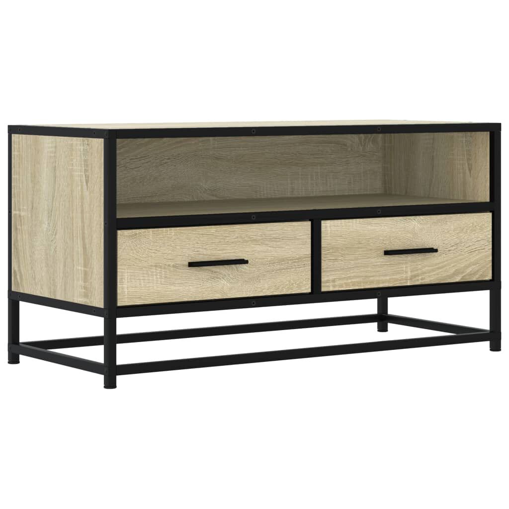 vidaXL Έπιπλο Τηλεόρασης Sonoma Δρυς 80x34,5x40εκ Επεξ. Ξύλο/Μέταλλο