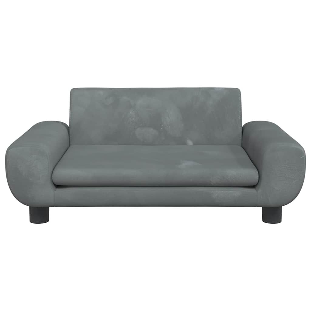 vidaXL Κρεβάτι Σκύλου Σκούρο Γκρι 70 x 45 x 33 εκ. Βελούδινο