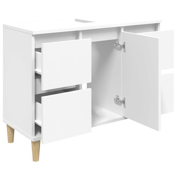 vidaXL Ντουλάπι Νιπτήρα Λευκό 80 x 33 x 60 εκ. από Επεξεργασμένο Ξύλο