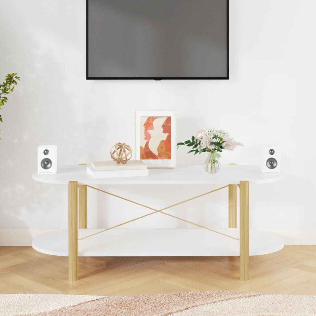 vidaXL Τραπεζάκι Σαλονιού Λευκό 110 x 48 x 40 εκ. Επεξεργασμένο Ξύλο