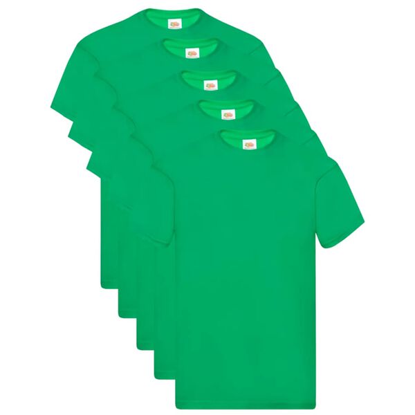 Fruit of the Loom T-shirt Original 5 τεμ. Πράσινα M Βαμβακερά
