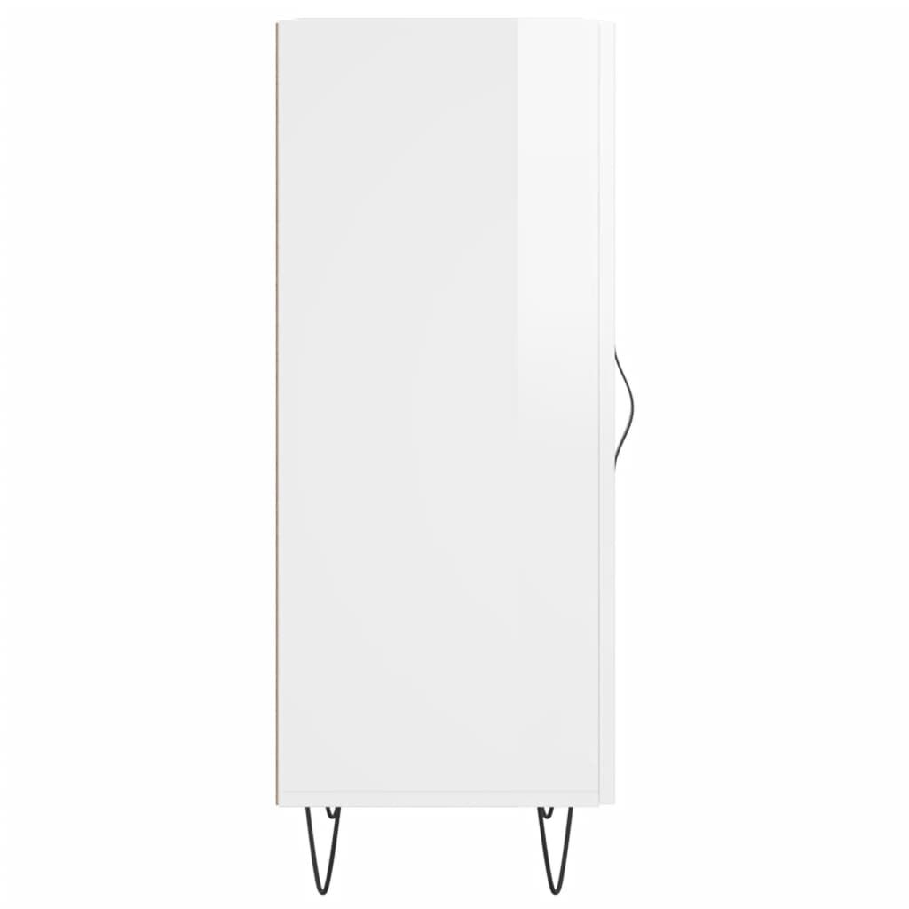 vidaXL Ντουλάπι Γυαλιστερό Λευκό 34,5x34x90 εκ. Επεξεργασμένο Ξύλο