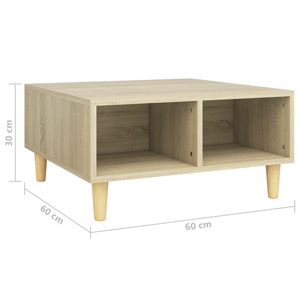 vidaXL Τραπεζάκι Σαλονιού Sonoma Δρυς 60x60x30 εκ. Επεξεργασμένο Ξύλο