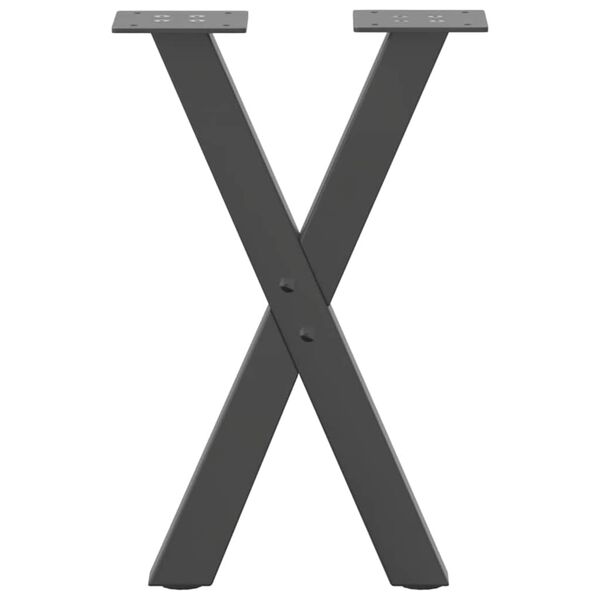 vidaXL Πόδια Τραπεζιού Σαλονιού σε Σχήμα Χ, 2 τεμ. Ανθρακί 28x(42-43) εκ. Ατσάλι