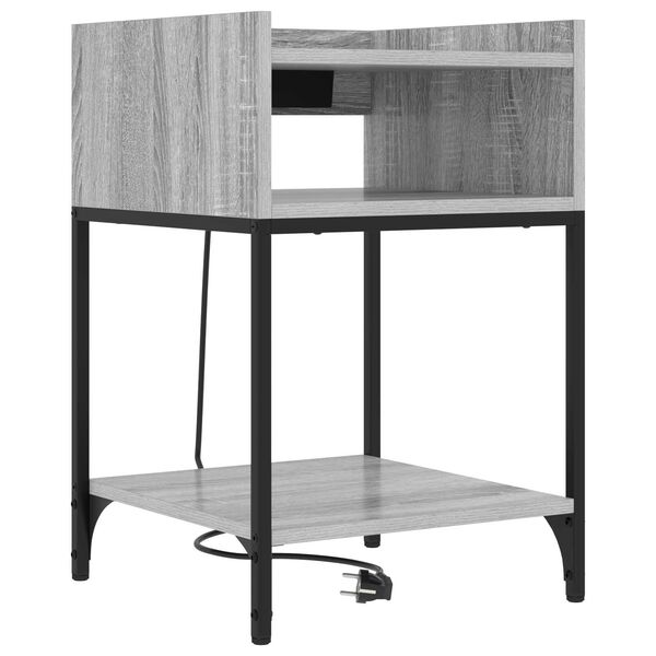vidaXL Κουτιά Κρεβατοκάμαρας με ράφι 2 pcs Γκρι sonoma 40 x 40 x 61 εκ