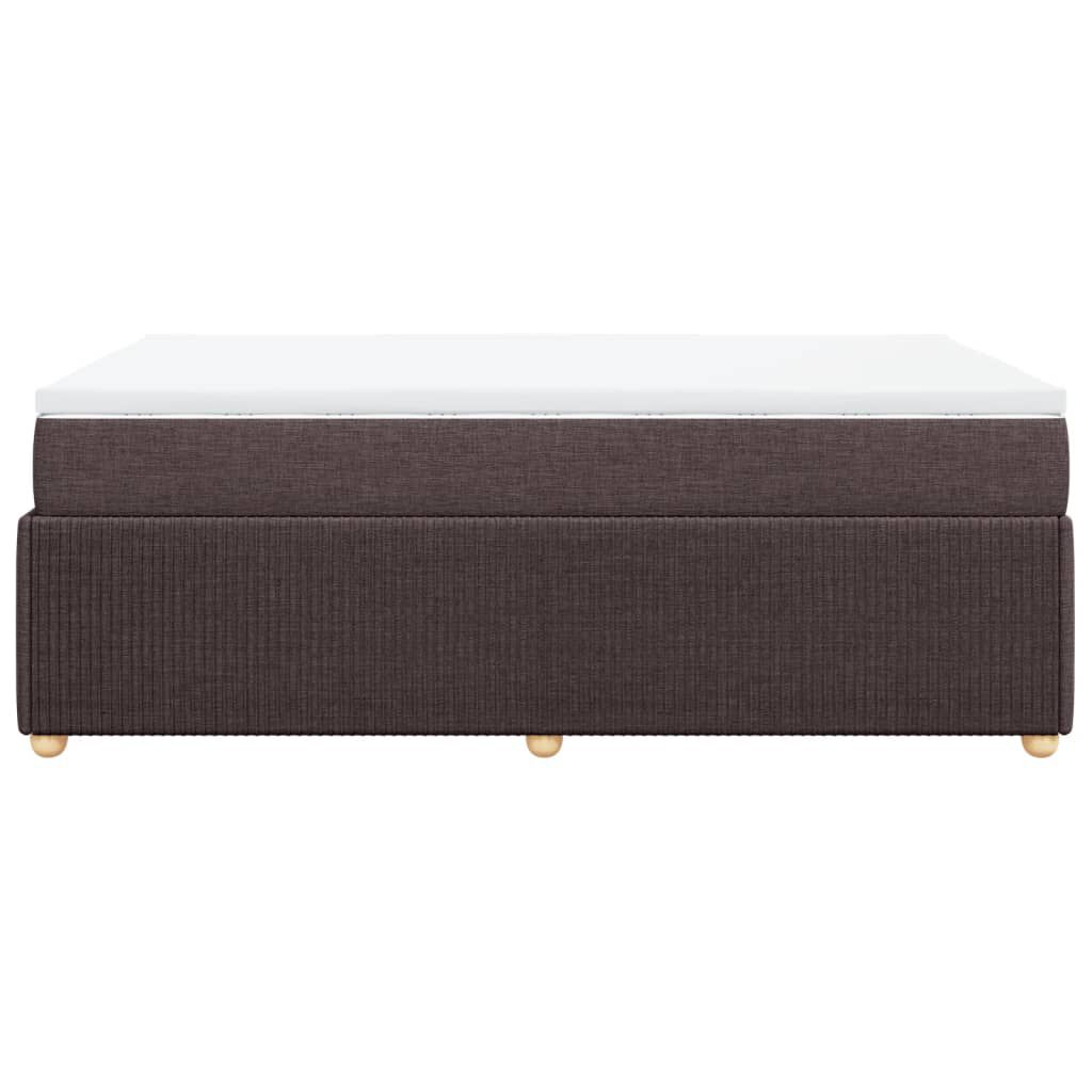 vidaXL Κρεβάτι Boxspring με Στρώμα Σκούρο Καφέ 120x200 εκ. Υφασμάτινο