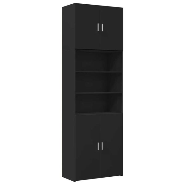 vidaXL Ντουλάπι Μαύρο 80x42,5x249 εκ. από Επεξεργασμένο Ξύλο