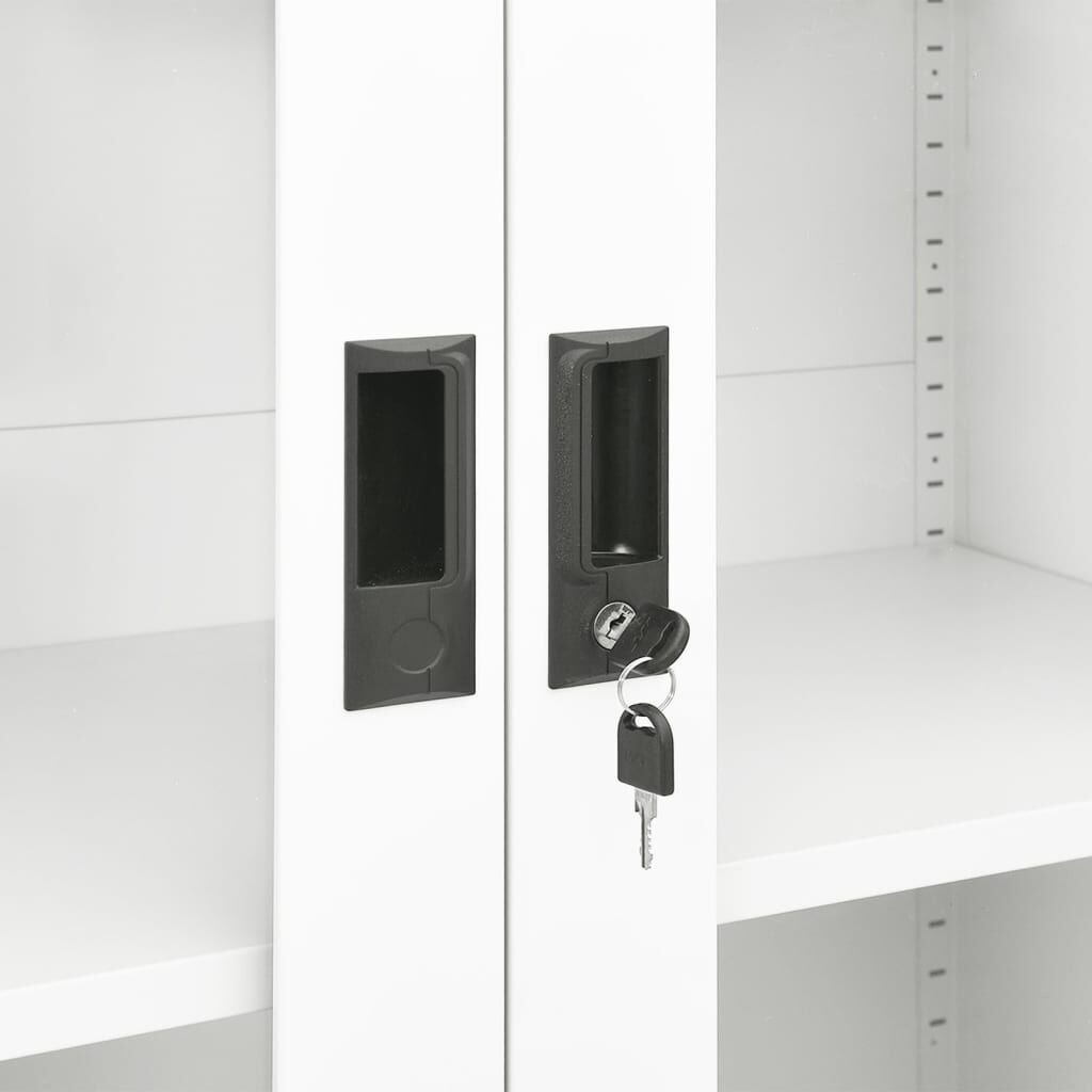 vidaXL Ντουλάπα Γραφείου 90 x 40 x 180 εκ. Λευκή Ατσάλινη