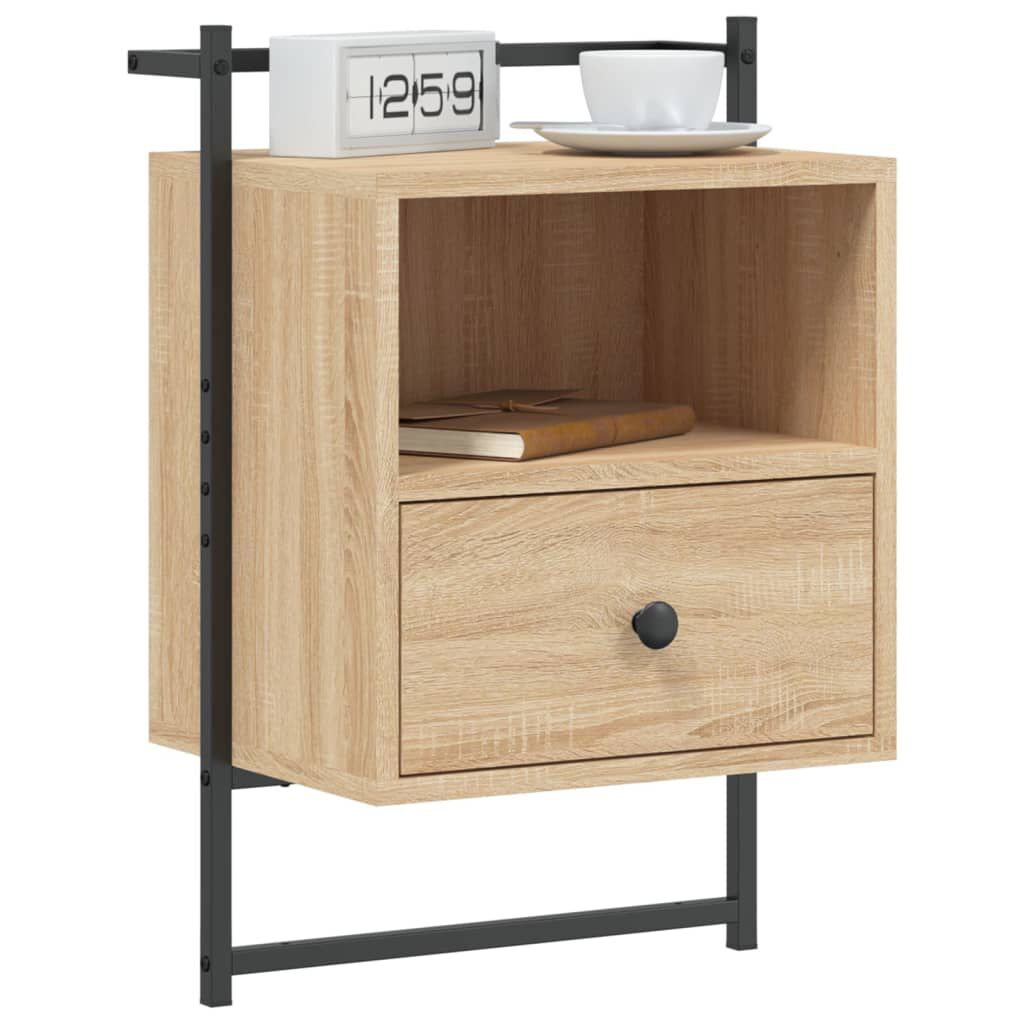 vidaXL Κομοδίνο Επιτοίχιο Sonoma Δρυς 40x30x61 εκ. από Επεξεργ. Ξύλο