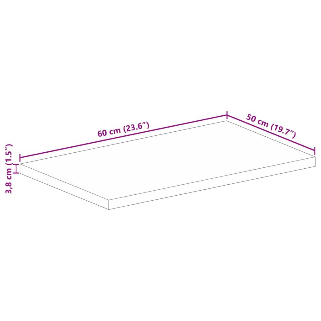 vidaXL Επιφάνεια Τραπεζιού Ορθογώνια 60x50x3,8 εκ. Μασίφ Ξύλο Μάνγκο