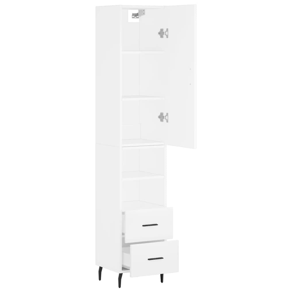 vidaXL Ντουλάπι Λευκό 34,5 x 34 x 180 εκ. από Επεξεργασμένο Ξύλο