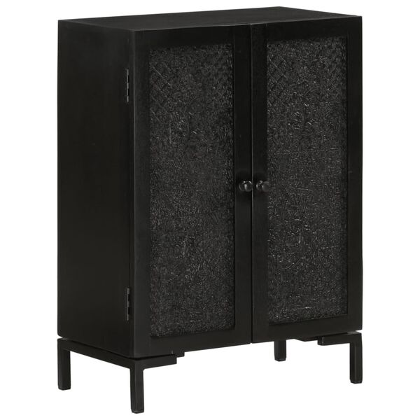 vidaXL Ντουλάπι Μαύρο 55x30x77 εκ. από Μασίφ Ξύλο Μάνγκο και Σίδηρο