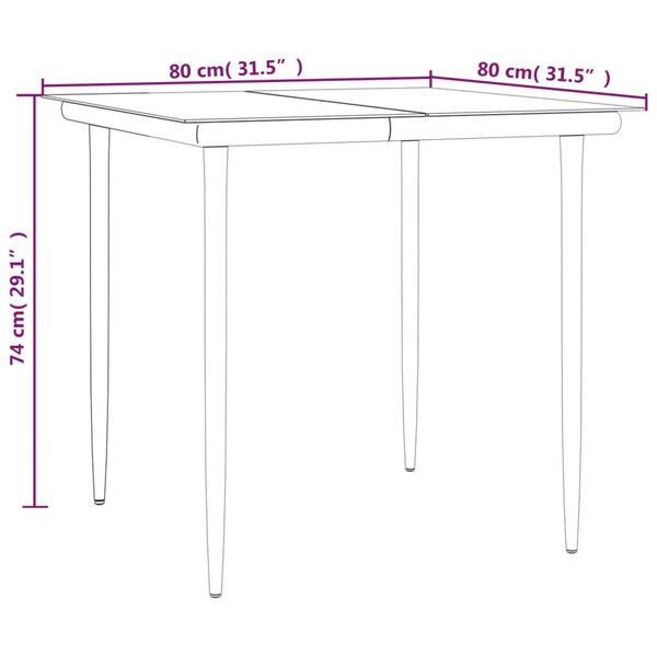 vidaXL Σετ Επίπλων Bistro Κήπου 3τεμ Γκρι/Μαύρο Συνθετικό Ρατάν/Ατσάλι