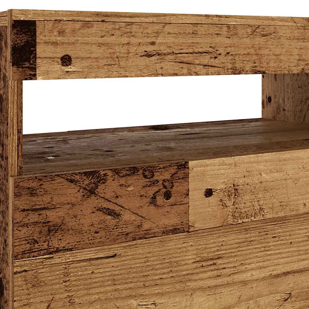 vidaXL Έπιπλο Τηλεόρασης LED Όψη Παλαιού Ξύλου 120x35x40 εκ.Επεξ. Ξύλο
