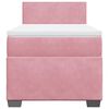 vidaXL Κρεβάτι Boxspring με Στρώμα Ροζ 90x190 εκ. Βελούδινο