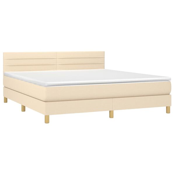 vidaXL &Kappa;&rho;&epsilon;&beta;ά&tau;&iota; Boxspring &mu;&epsilon; &Sigma;&tau;&rho;ώ&mu;&alpha; &Kappa;&rho;&epsilon;&mu; 180x200 &epsilon;&kappa;. &Upsilon;&phi;&alpha;&sigma;&mu;ά&tau;&iota;&nu;&omicron;