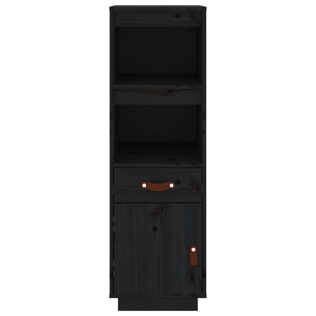 vidaXL Ντουλάπι Ψηλό Μαύρο 34 x 40 x 108,5 εκ. από Μασίφ Ξύλο Πεύκου