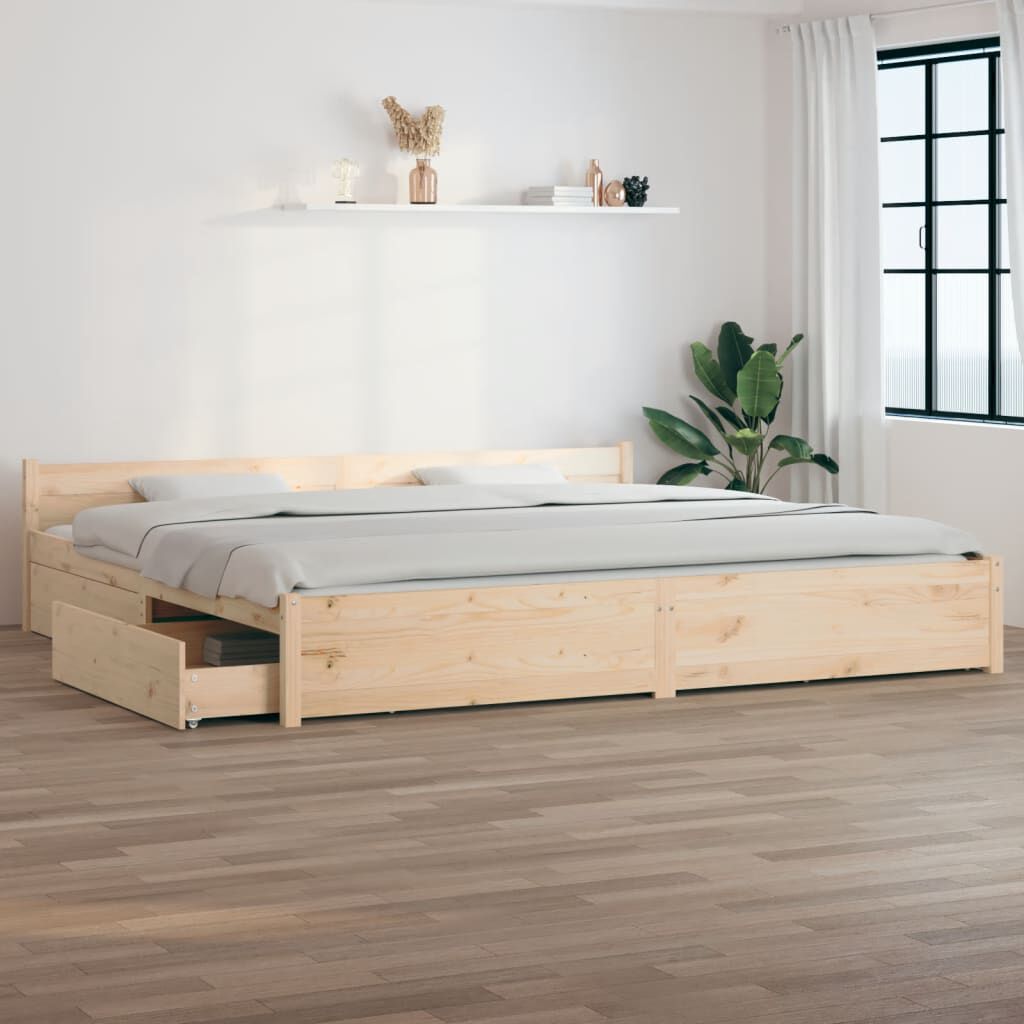 vidaXL Πλαίσιο Κρεβατιού Συρτάρια 180 x 200 εκ Super King Size