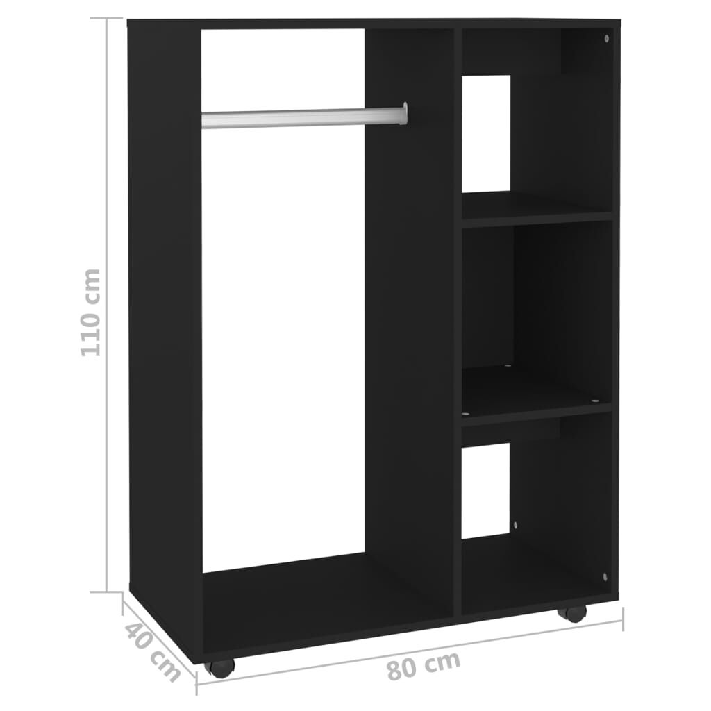 vidaXL Ντουλάπα Μαύρη 80 x 40 x 110 εκ. από Επεξ. Ξύλο